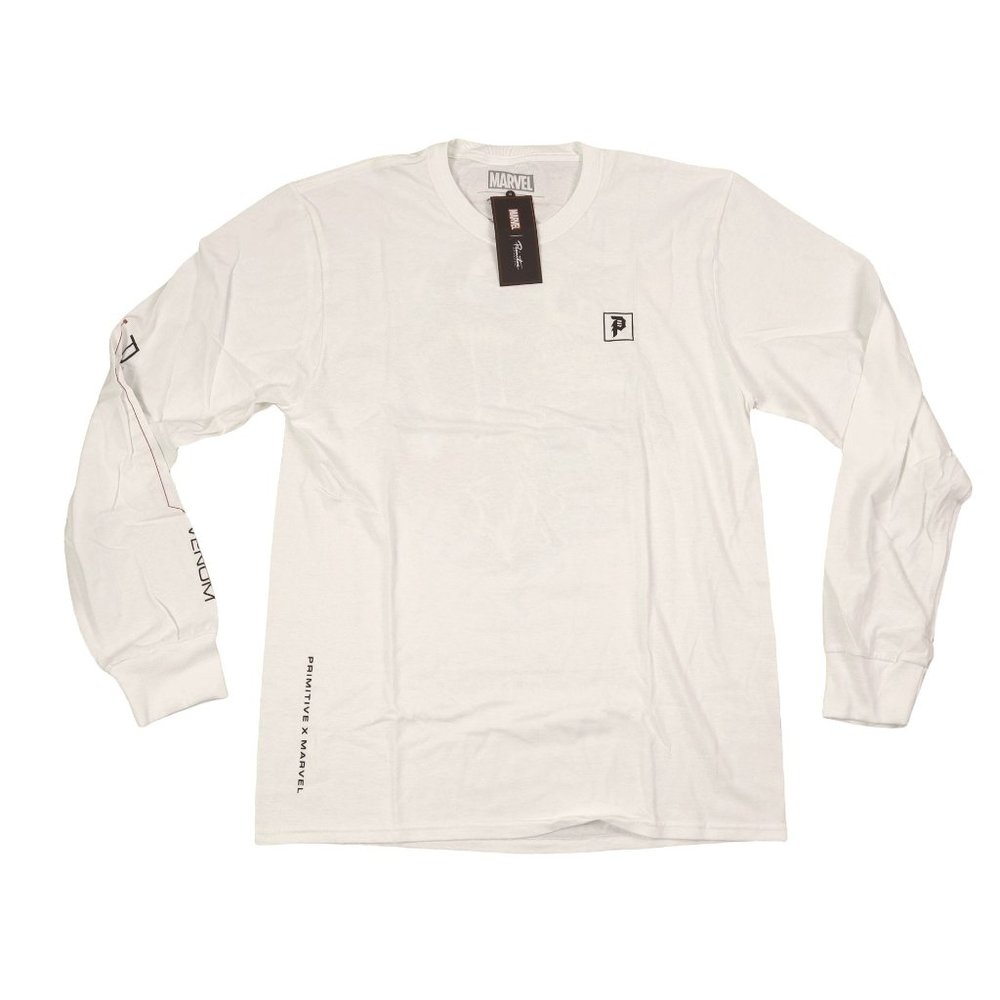 Pimitive X Marvel t-shirt long sleeve white color / venom graphic tee